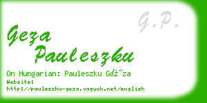 geza pauleszku business card